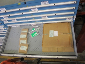 LISTA HEAVY DUTY 9-DRAWER PARTS CABINET W/ CONTENTS (W-50) LOADING & HANDLING FEE $25-